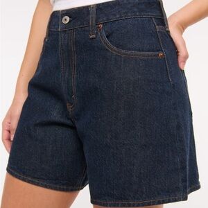 Abercrombie & Fitch Curve Love High Rise Loose Jean Short Rinse Size 24